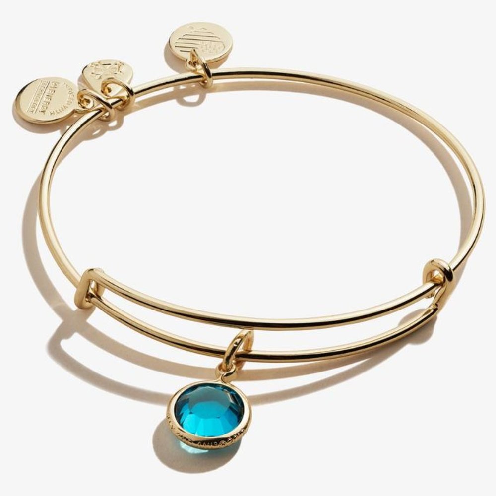 ALEX AND ANI Blue Zircon Birthstone Charm Bracelet